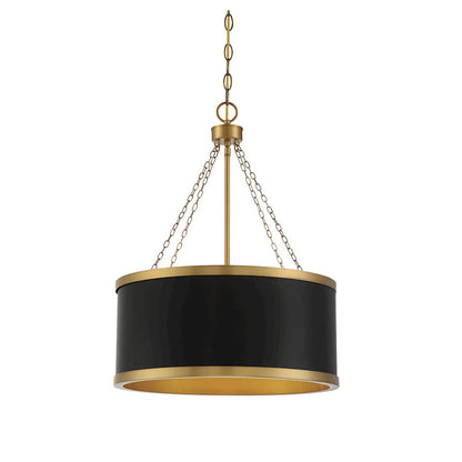 6 Light Pendant, Matte Black