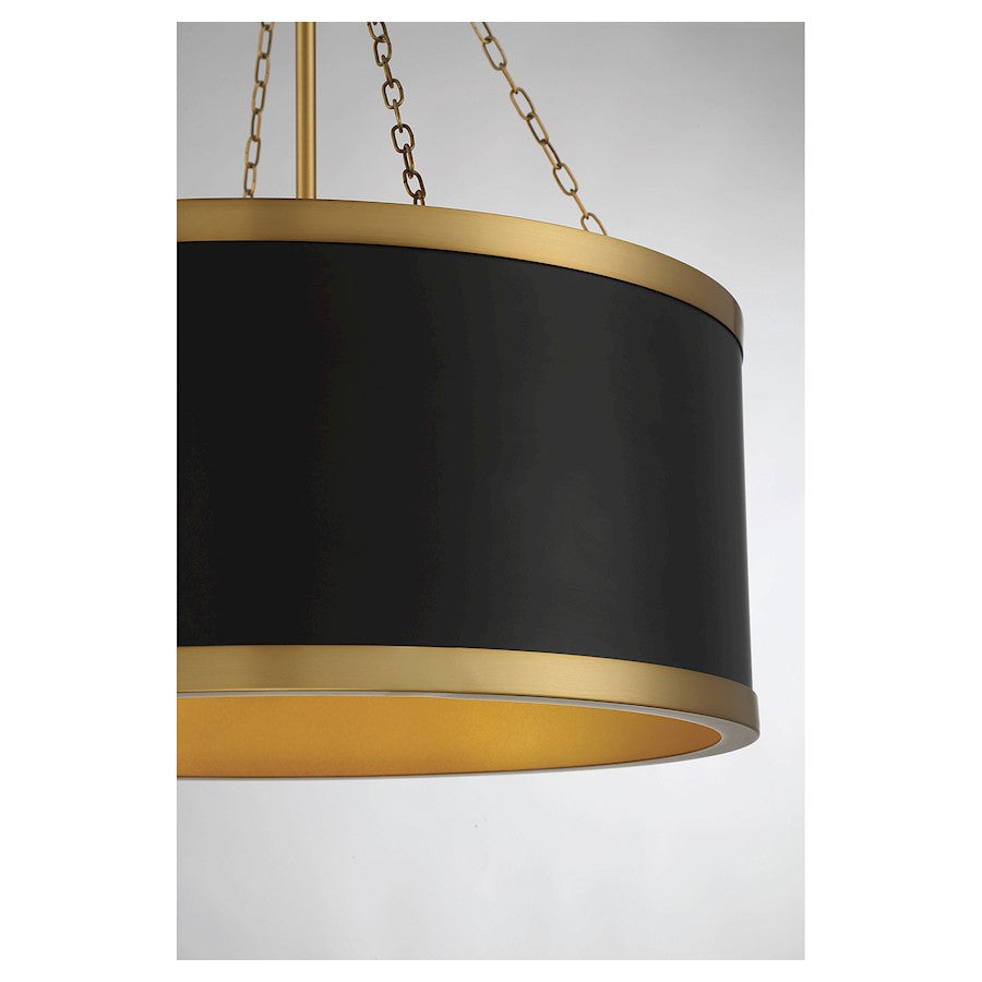 6 Light Pendant, Matte Black