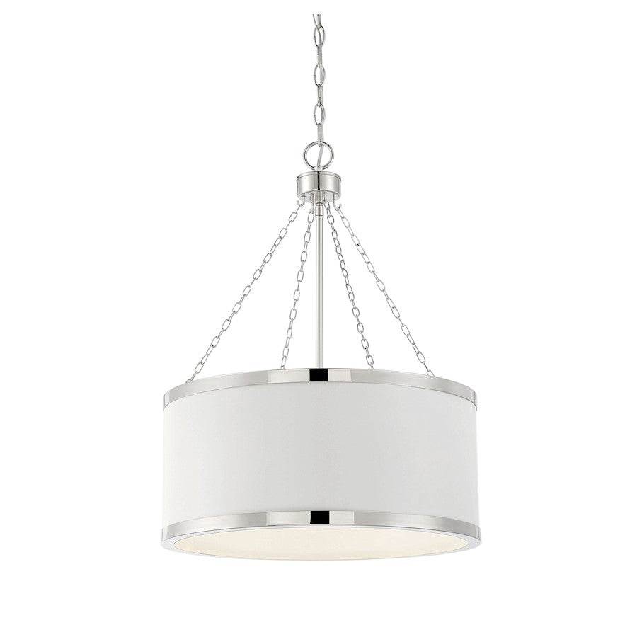 Savoy House Delphi 6 Light Pendant, White/Polished Nickel Acccents - 7-188-6-172