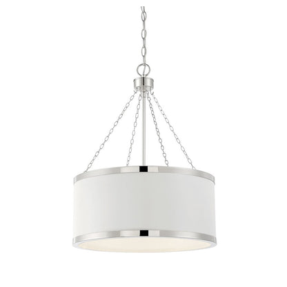 Savoy House Delphi 6 Light Pendant, White/Polished Nickel Acccents - 7-188-6-172