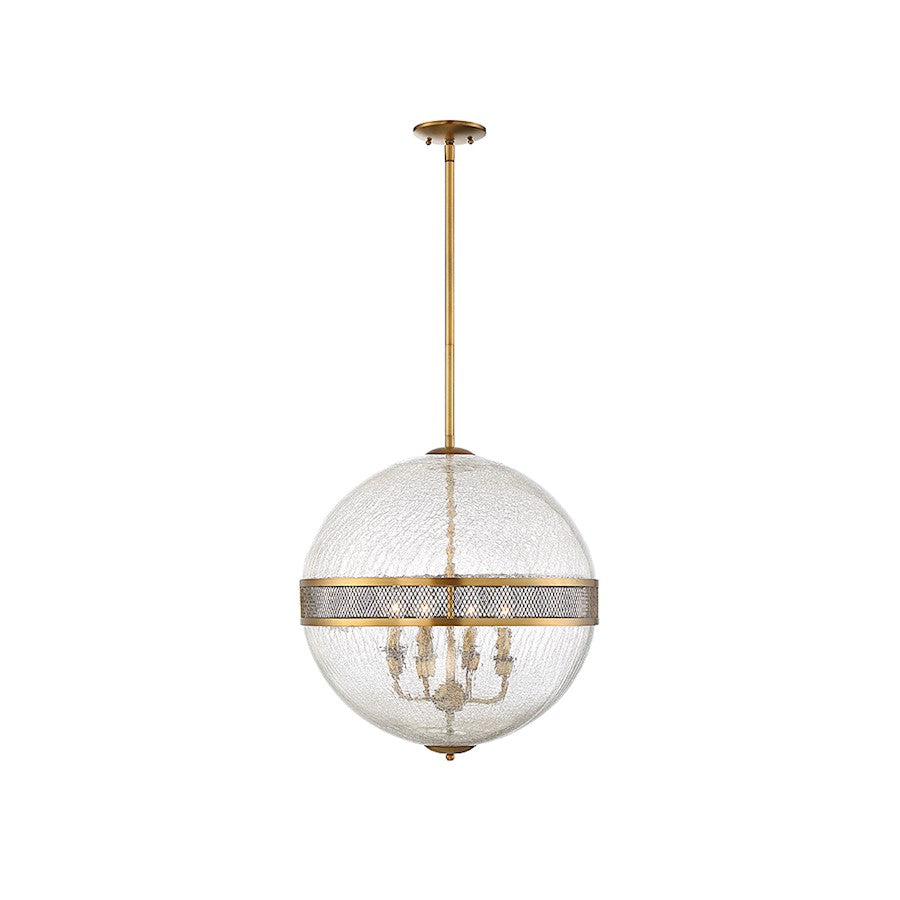 3 Light Pendant, Warm Brass