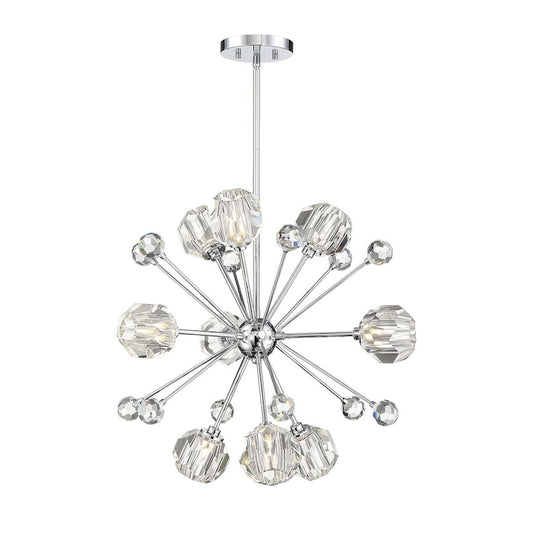 9 Light Pendant, Polished Chrome