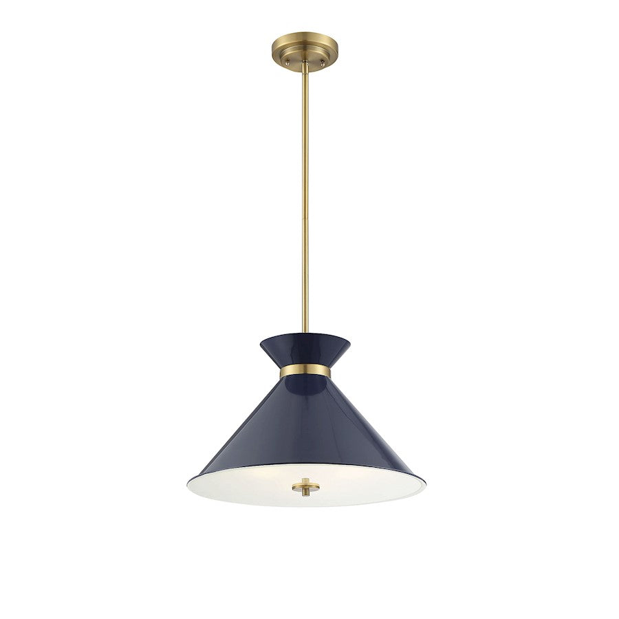 Savoy House Lamar 3 Light Pendant, Navy Blue with Brass Accents - 7-2416-3-161