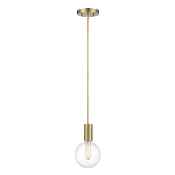 Essentials Wright 1 Light Mini Pendant, Warm Brass/Clear - 7-3075-1-322