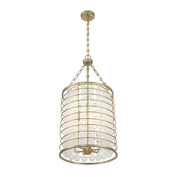 Savoy House Byron 6 Light Pendant, Warm Brass/Frosted