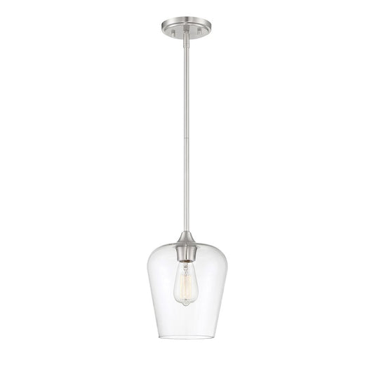 1 Light Mini Pendant, Satin Nickel