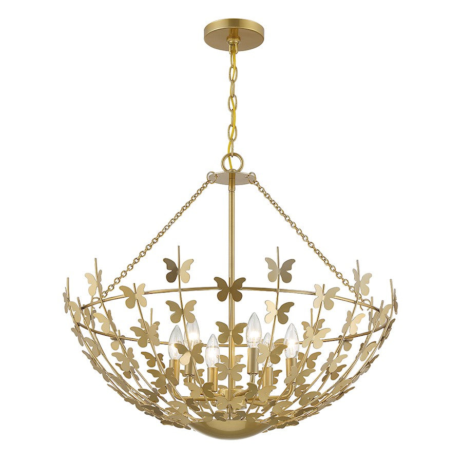 6 Light Pendant, Bisque White