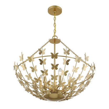 6 Light Pendant, Bisque White