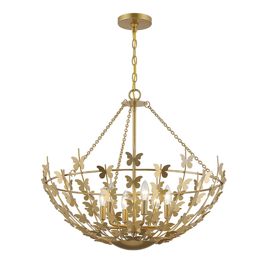 6 Light Pendant, Bisque White