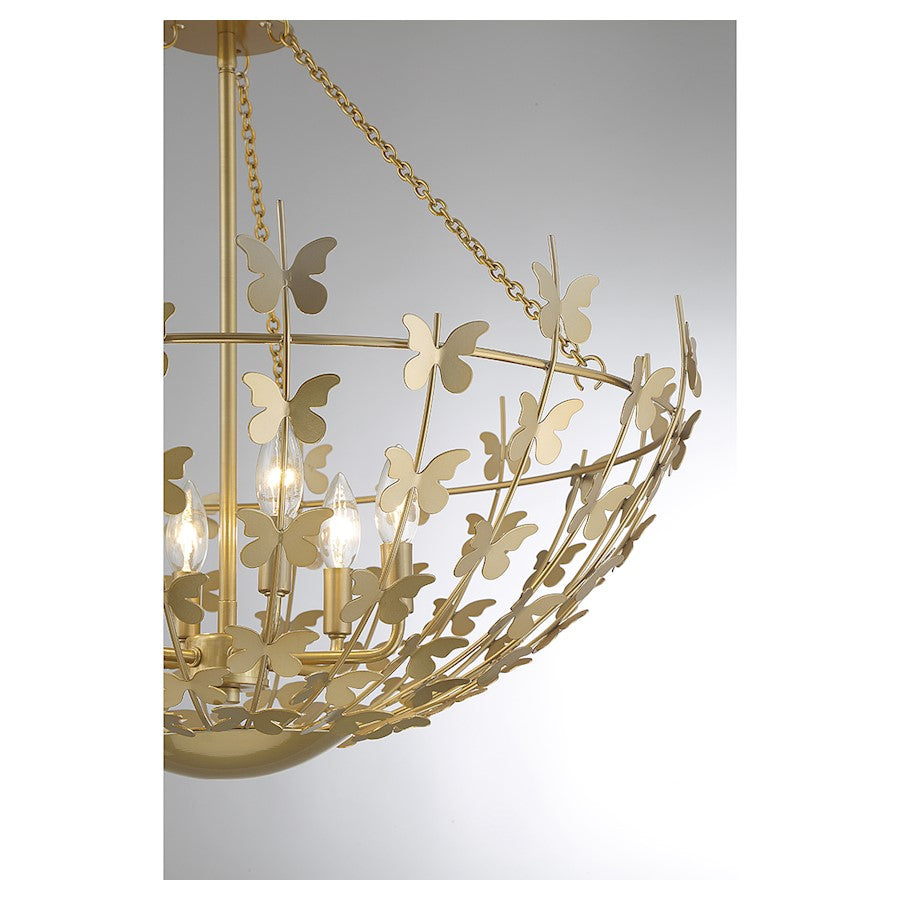 6 Light Pendant, Bisque White