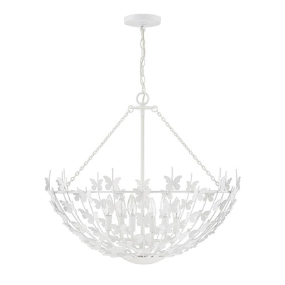 6 Light Pendant, Bisque White