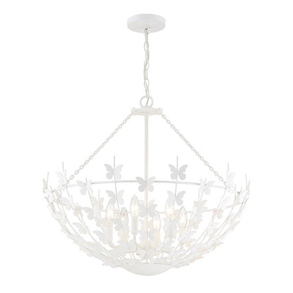 6 Light Pendant, Bisque White