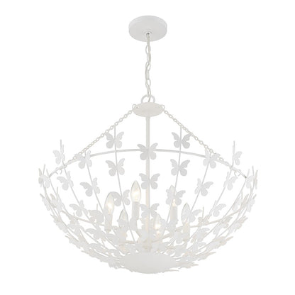 6 Light Pendant, Bisque White