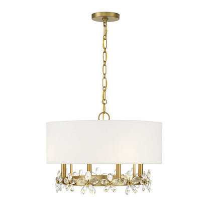 Savoy House Dahlia 4 Light Pendant, Warm Brass - 7-4366-4-322