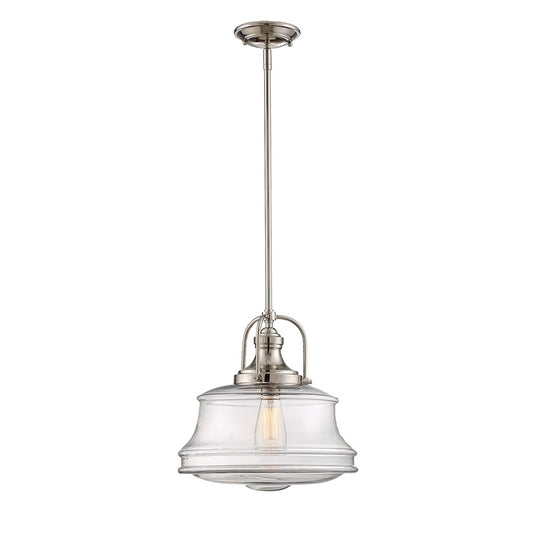 1 Light Pendant, Polished Nickel