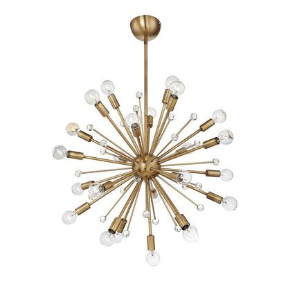 24-Light Chandelier, Warm Brass