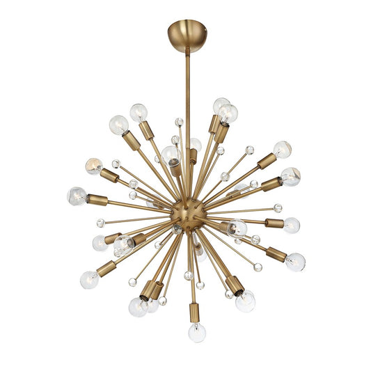 24-Light Chandelier, Warm Brass