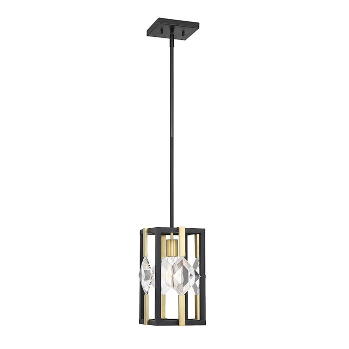 Savoy House Lowell 1 Light Mini Pendant, Bronze with Brass Accents