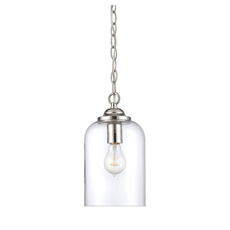 1 Light Pendant, Polished Nickel