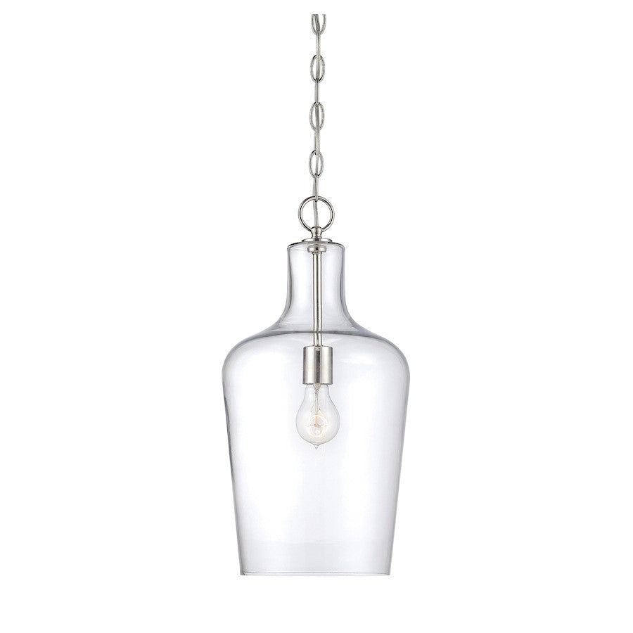 1 Light Pendant, Polished Nickel