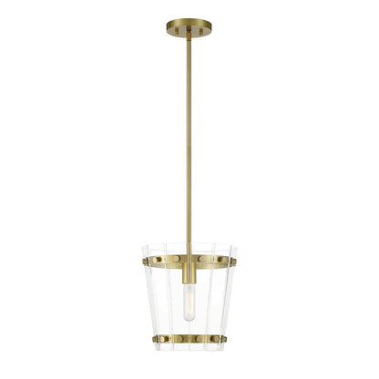 Essentials Ventari 1 Light Pendant, Warm Brass/Clear - 7-8855-1-322