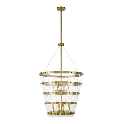 Essentials Ventari 8 Light Pendant, Warm Brass/Clear - 7-8859-8-322