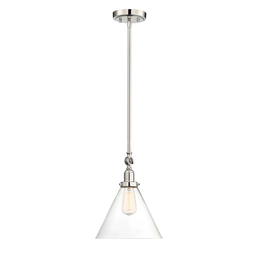 1 Light Pendant, Polished Nickel