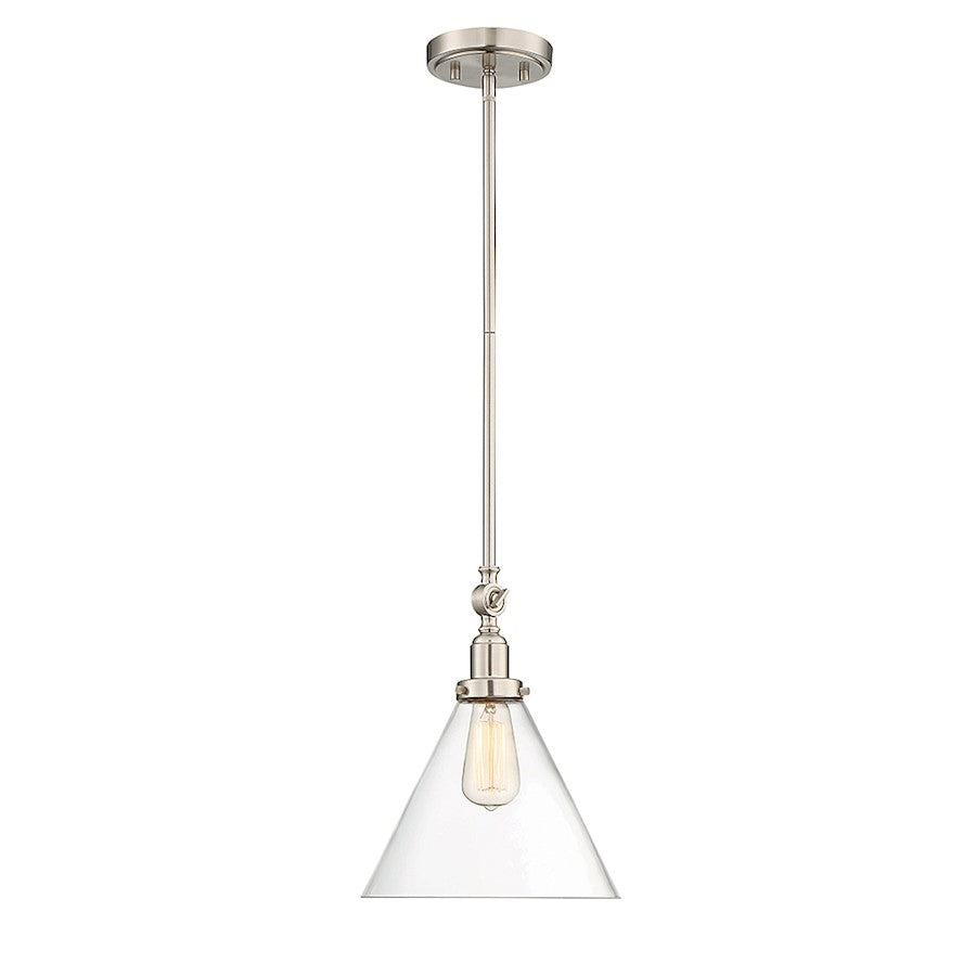 1 Light Pendant, Polished Nickel