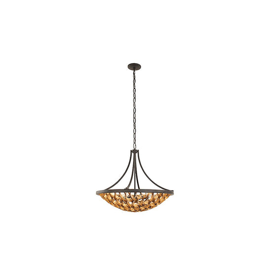 Savoy House Ventura 6 Light Pendant, Matte Black/Gold - 7-9350-6-46