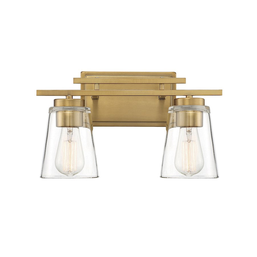 Savoy House Calhoun 2 Light Bath Vanity, Warm Brass - 8-1020-2-322