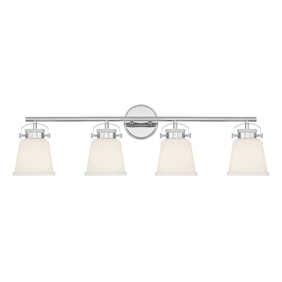 Savoy House Kaden 4 Light Vanity Light, Polished Chrome/White Opal - 8-1627-4-11