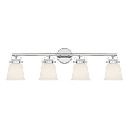 Savoy House Kaden 4 Light Vanity Light, Polished Chrome/White Opal - 8-1627-4-11