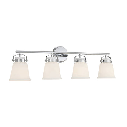 4 Light Bathroom Vanity Light, Matte Black