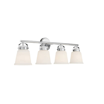 4 Light Bathroom Vanity Light, Matte Black