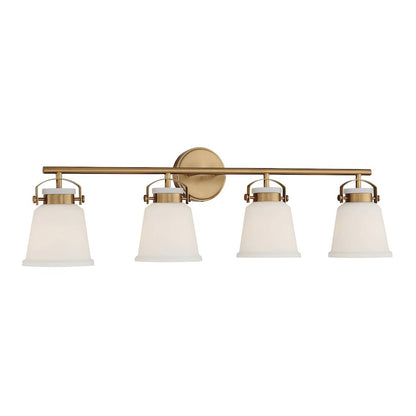 4 Light Bathroom Vanity Light, Matte Black