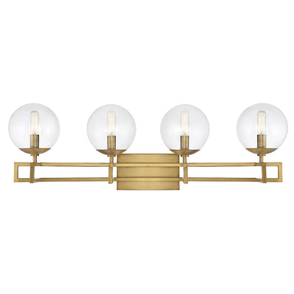 Savoy House Crosby 4 Light Vanity Light, Warm Brass/Clear - 8-1860-4-322