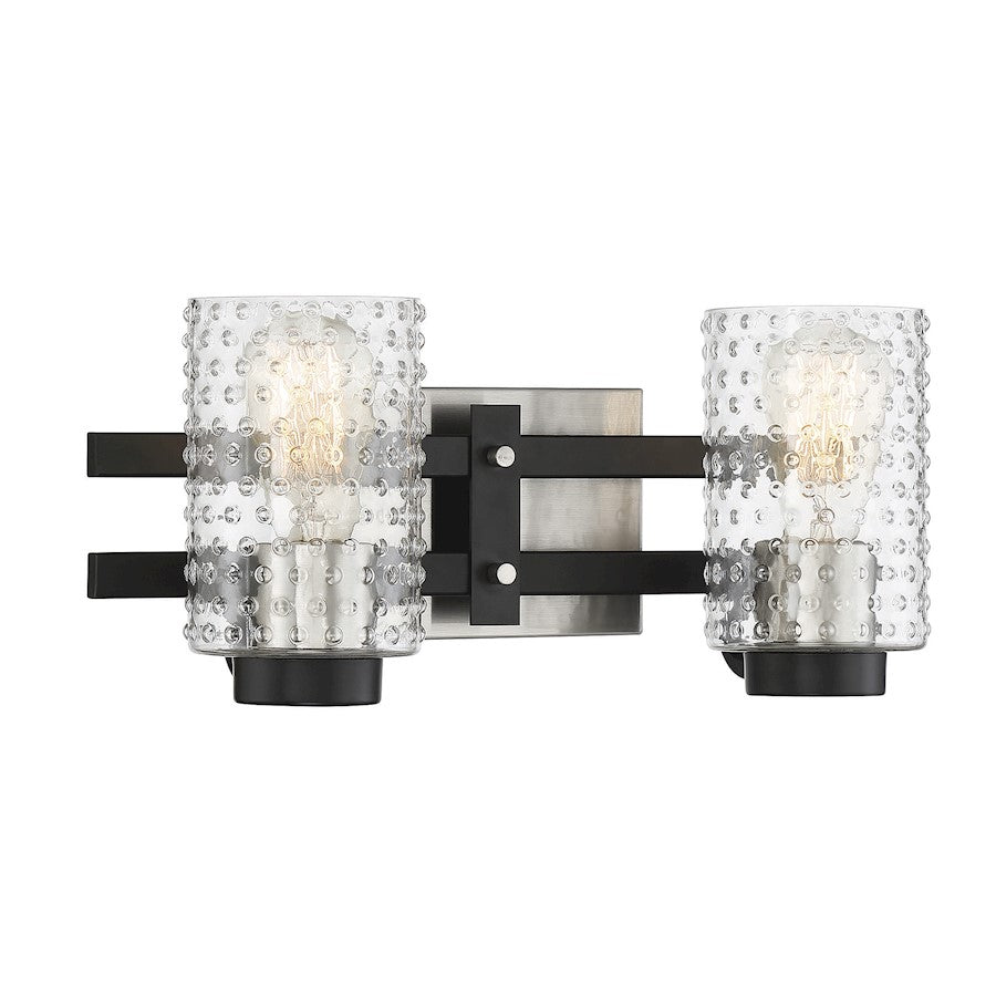 2 Light Bathroom Vanity Light, Black