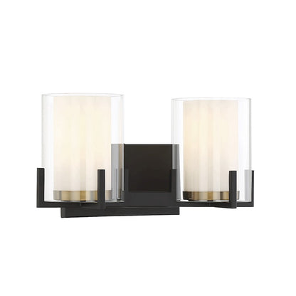 2 Light Bathroom Vanity Light, Black