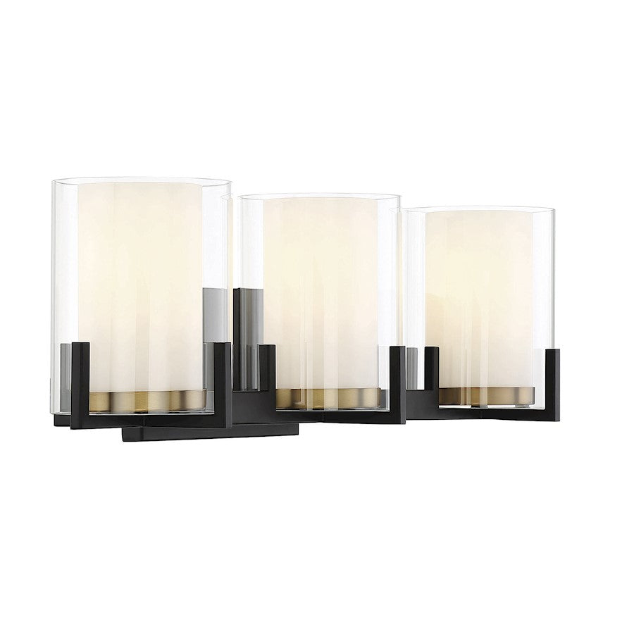 3 Light Bathroom Vanity Light, Black