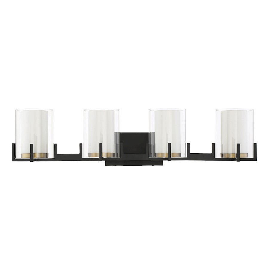 4 Light Bathroom Vanity Light, Black