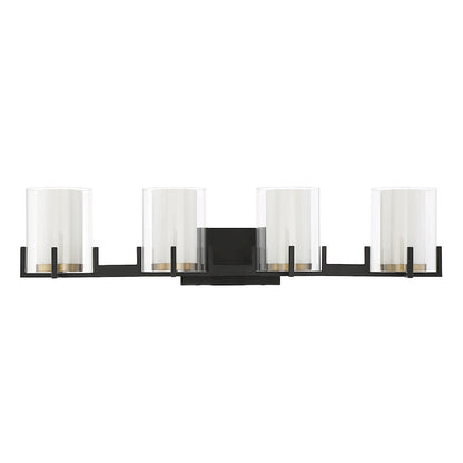 4 Light Bathroom Vanity Light, Black