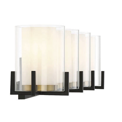 4 Light Bathroom Vanity Light, Black