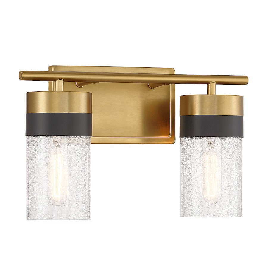 2 Light Bathroom Vanity Light, Brass