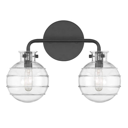 2 Light Bathroom Vanity Light, Matte Black