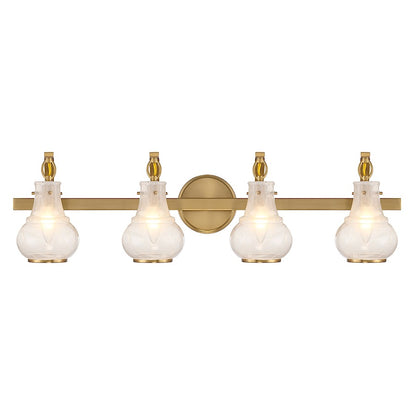 Savoy House Adams 4 Light Bathroom Vanity, Warm Brass/White - 8-4417-4-322