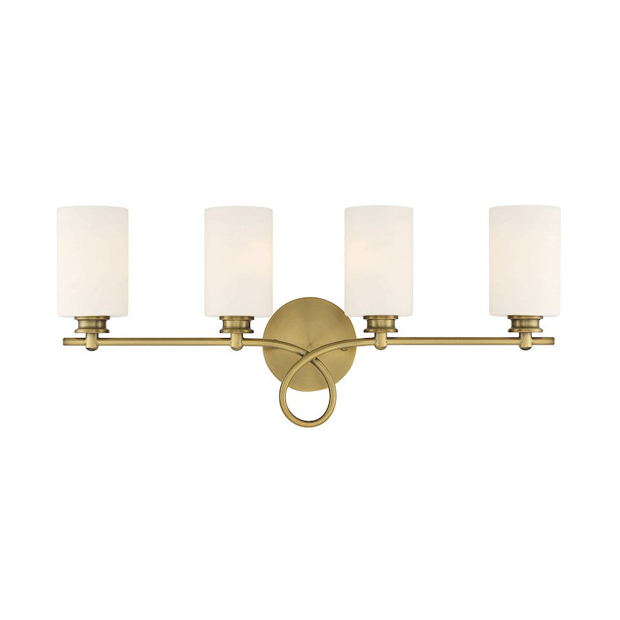 Savoy House Woodbury 4 Light Bath Vanity, Warm Brass - 8-530-4-322