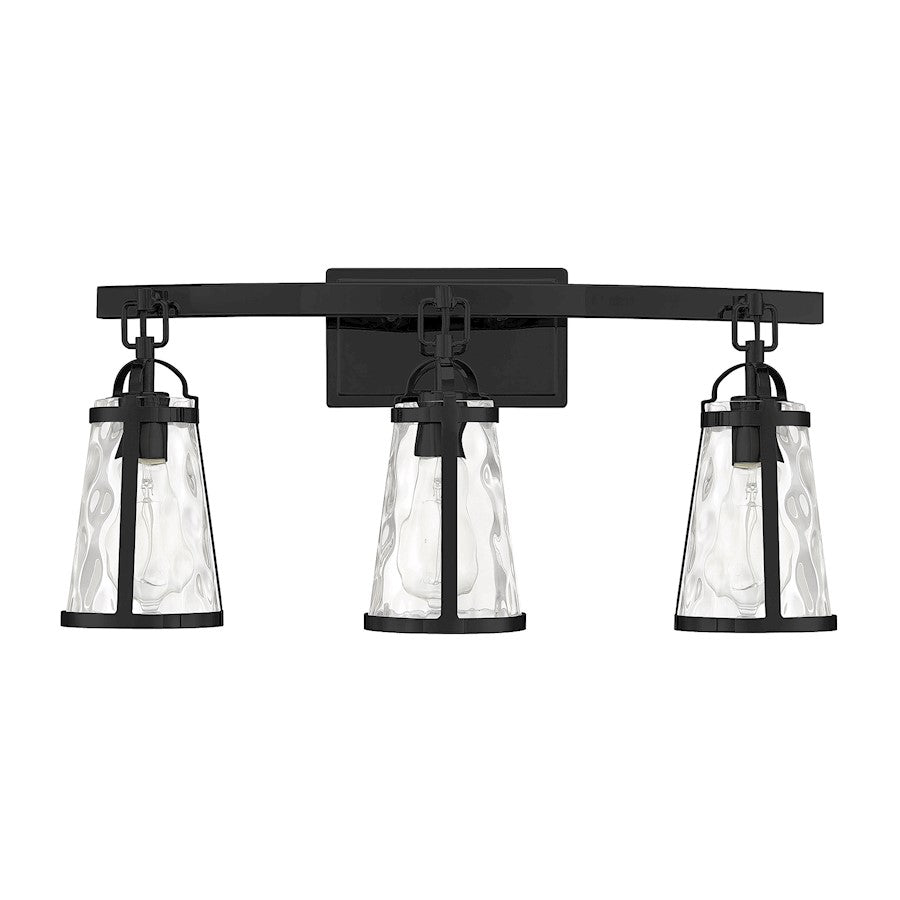 3 Light Bathroom Vanity Light, Black