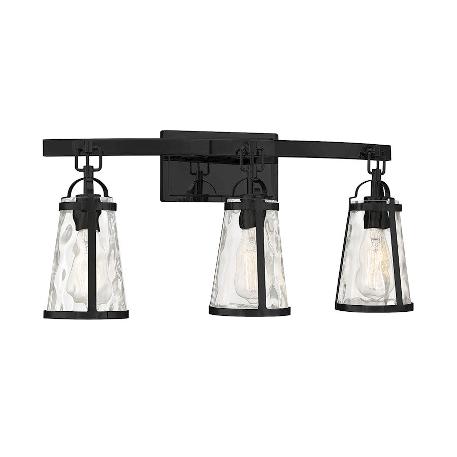 3 Light Bathroom Vanity Light, Black