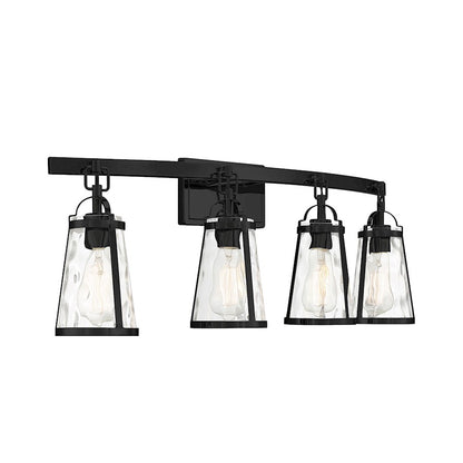 4 Light Bathroom Vanity Light, Black