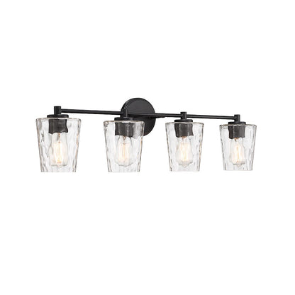 4 Light Bathroom Vanity Light, Matte Black